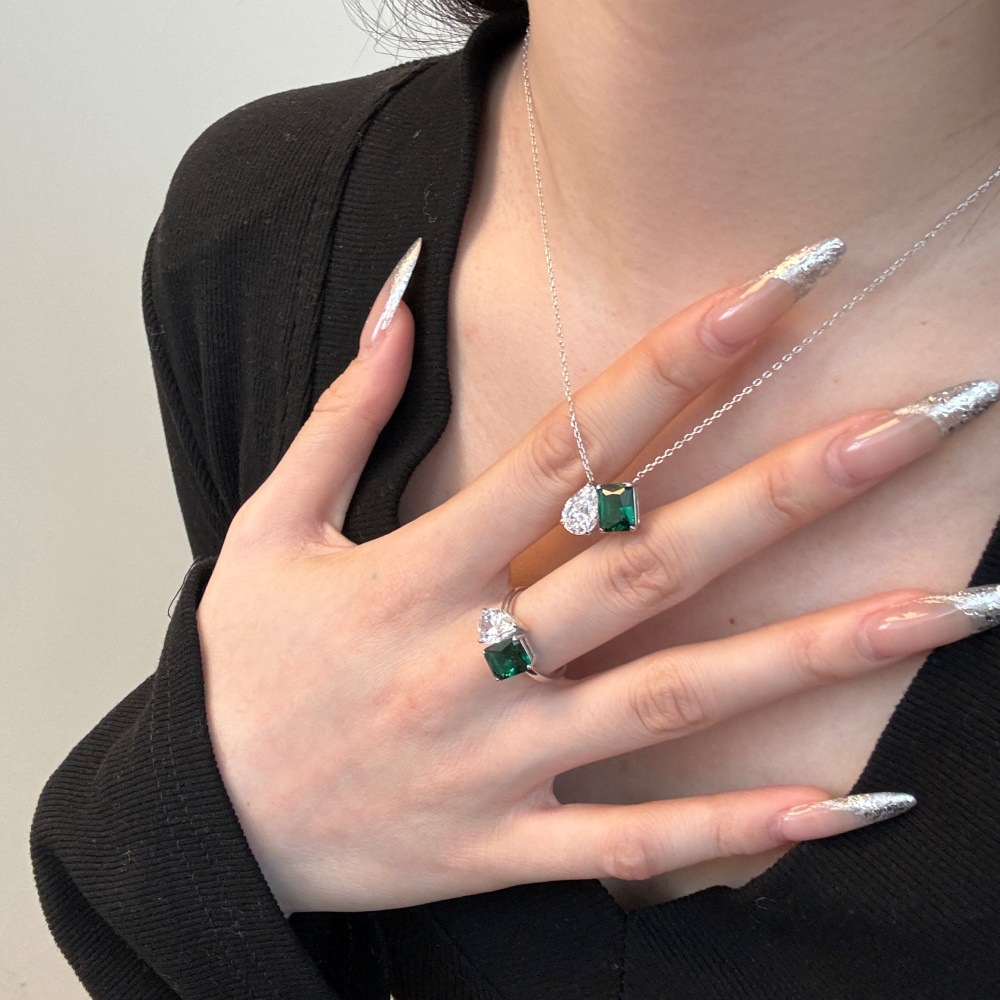 S925 Sterling Silver Water Drop -Necklace / Ring / Earrings / Set