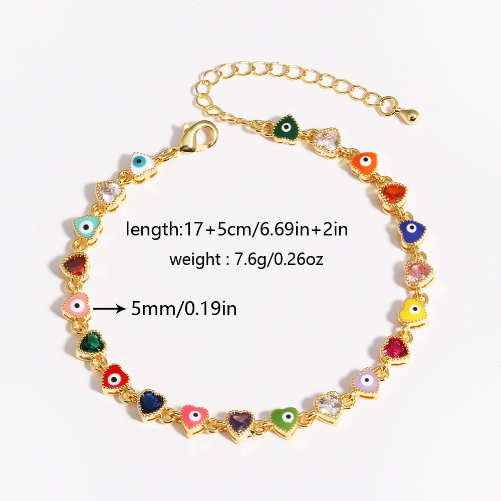 Heart Devil Eye Adjustable Bracelet