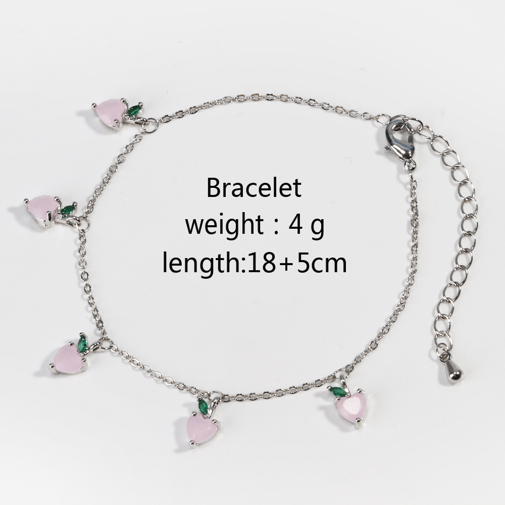 Cherry & Peach Tropical Fruit Clavicle Necklace/Bracelet