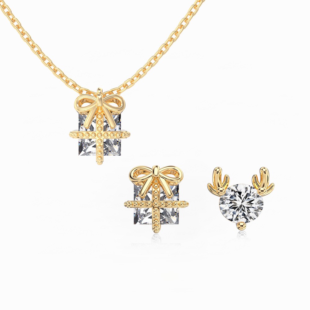 S925 Silver  Antler Chain -necklace/earrings·