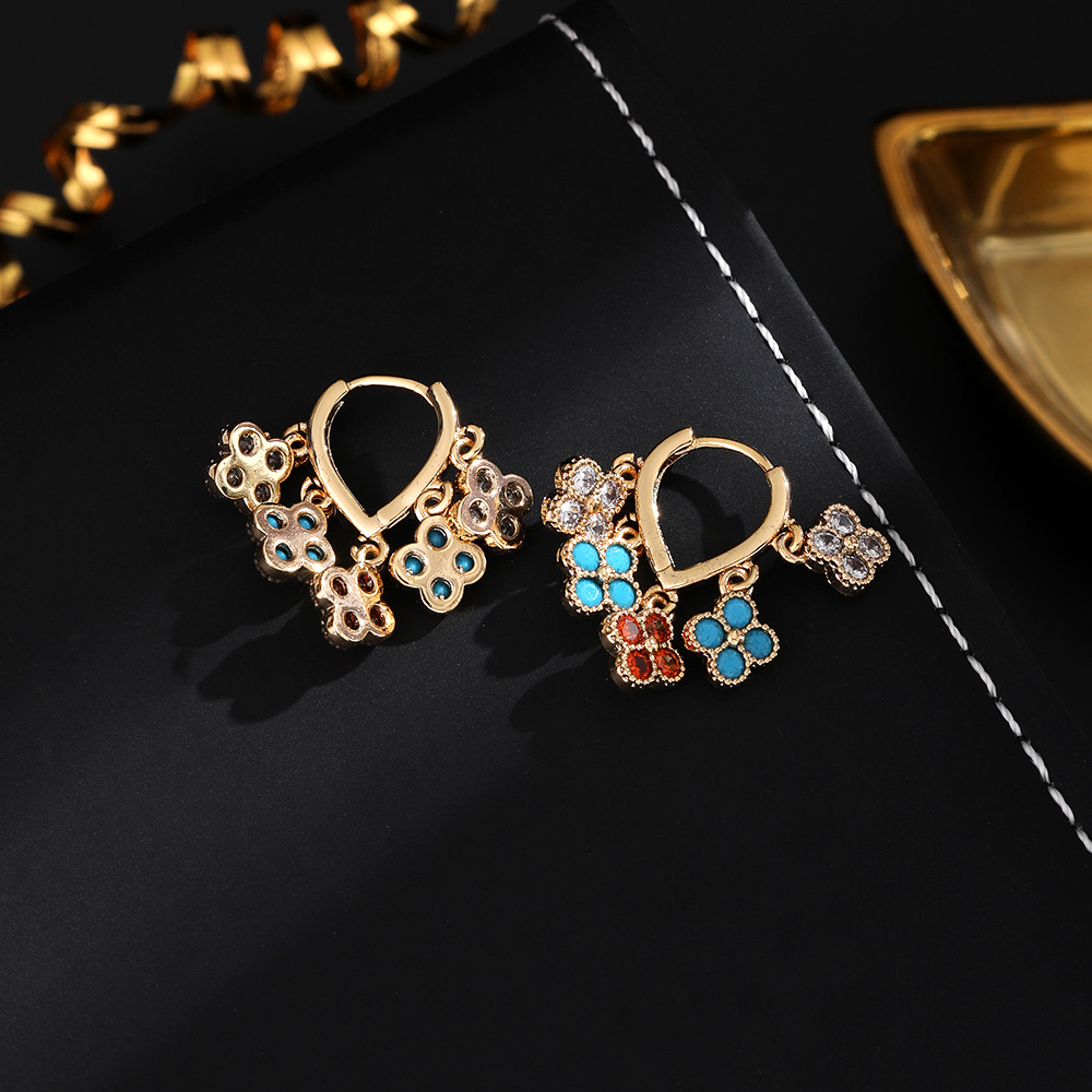 Trendy Colored Sakura Earrings & Ear Clips