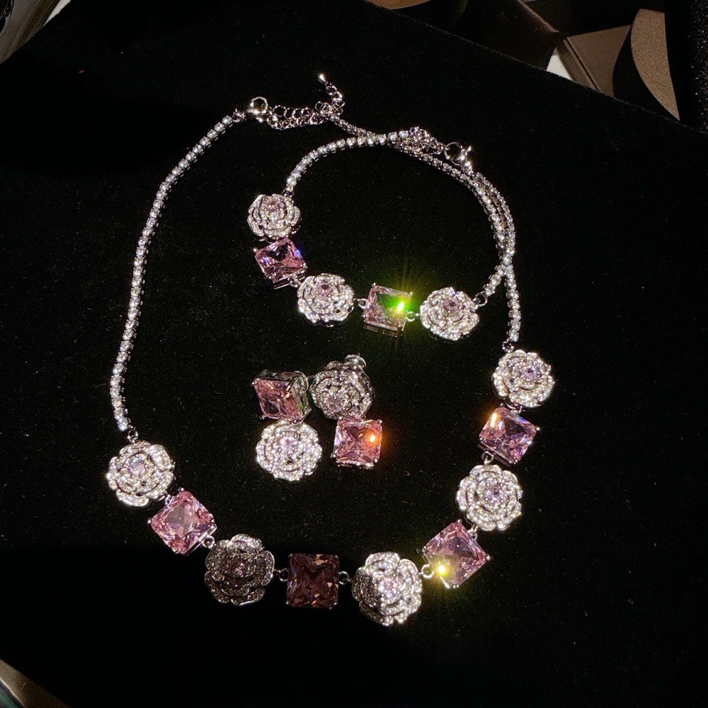 Rose Pink - Necklace/Bracelet/Earrings