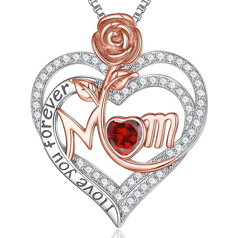 12 Months Birthstone Rose Flower【necklace】| 925 silver