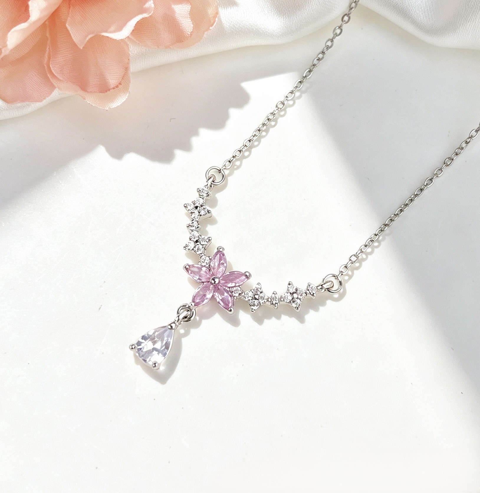Sakura Water Drop-【necklace】