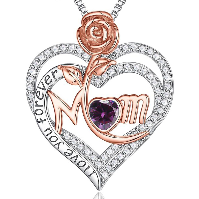 12 Months Birthstone Rose Flower【necklace】| 925 silver
