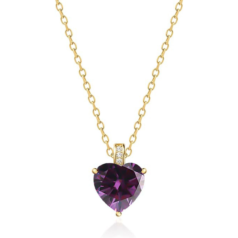 12 Months Birthstone Heart -【Necklace】| 925 silver