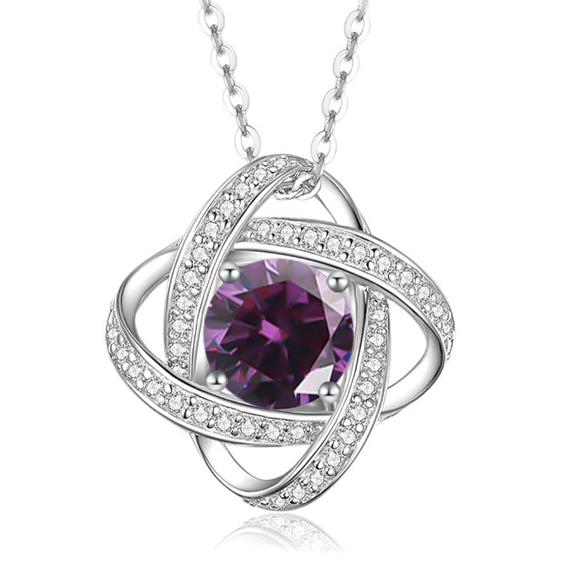 12 Months Birthstone Eternal Heart Four-Leaf Clover -【Necklace】| 925 silver