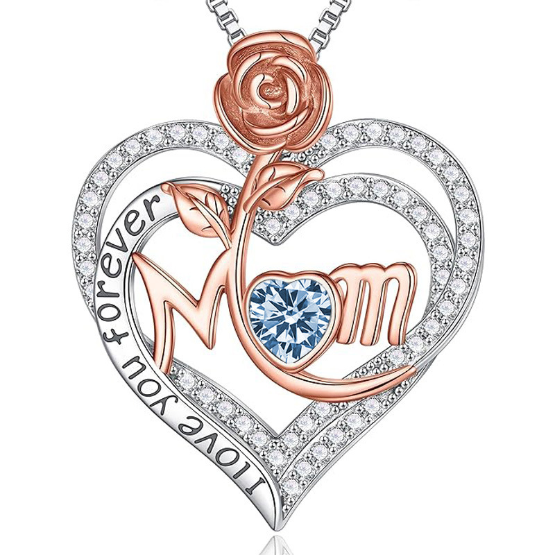 12 Months Birthstone Rose Flower【necklace】| 925 silver