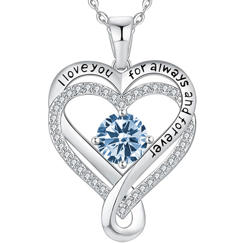 12 Months Birthstone Eternal Heart  -【Necklace】| 925 silver