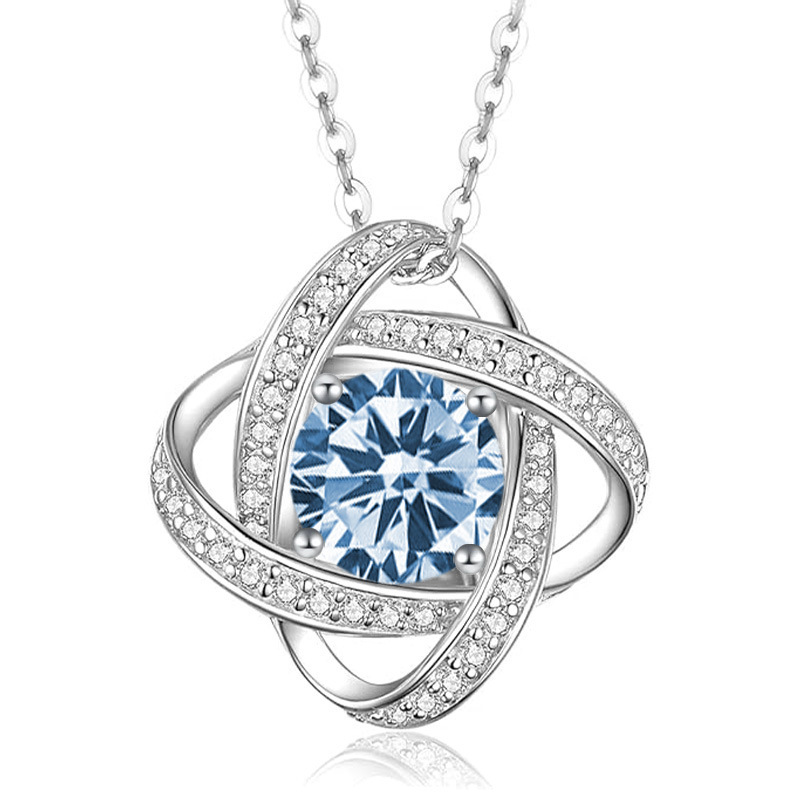 12 Months Birthstone Eternal Heart Four-Leaf Clover -【Necklace】| 925 silver