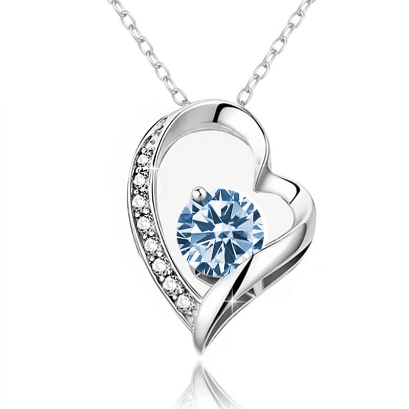 12 Months Birthstone Heart -【Necklace】| 925 silver