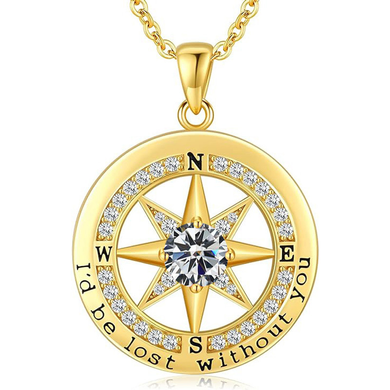 12 Months Birthstone Compass  -【Necklace】| 925 silver