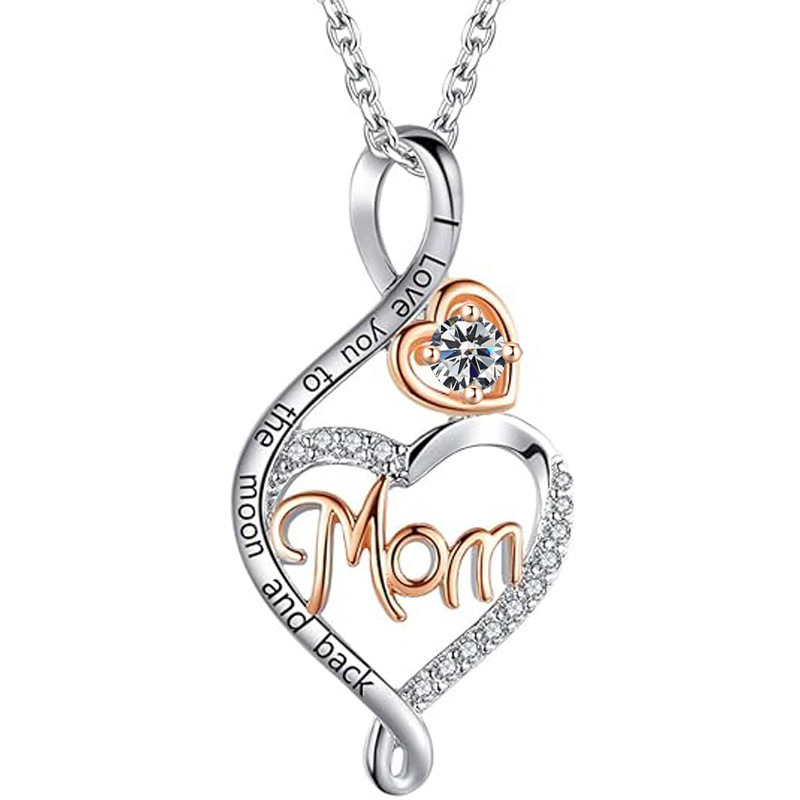 12 Months Birthstone Heart & Mom【necklace】| 925 silver