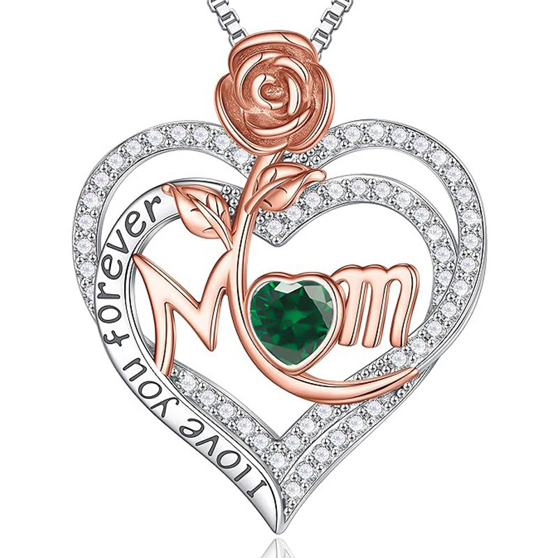 12 Months Birthstone Rose Flower【necklace】| 925 silver