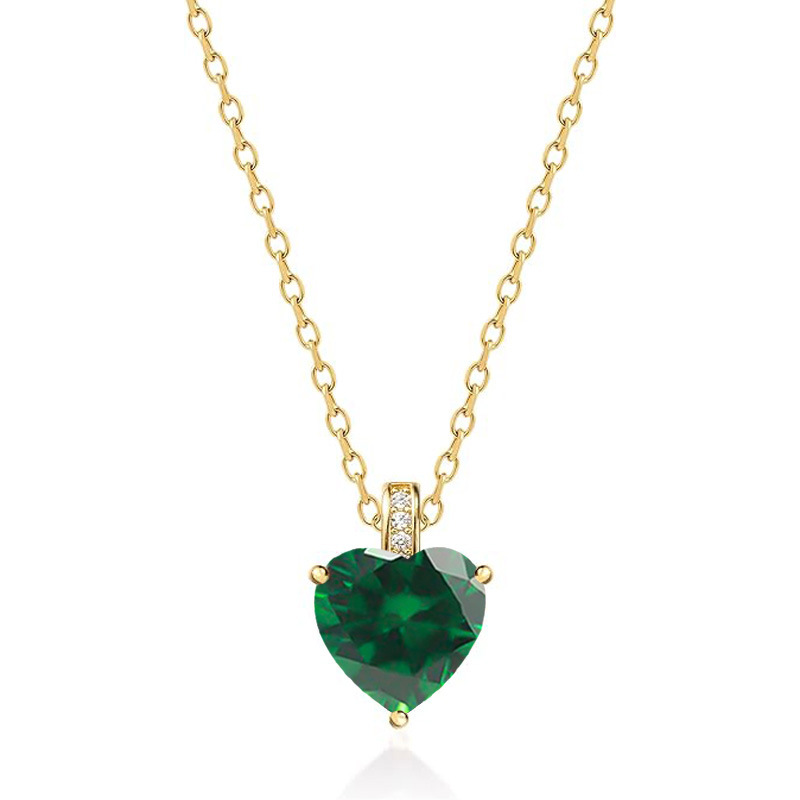 12 Months Birthstone Heart -【Necklace】| 925 silver
