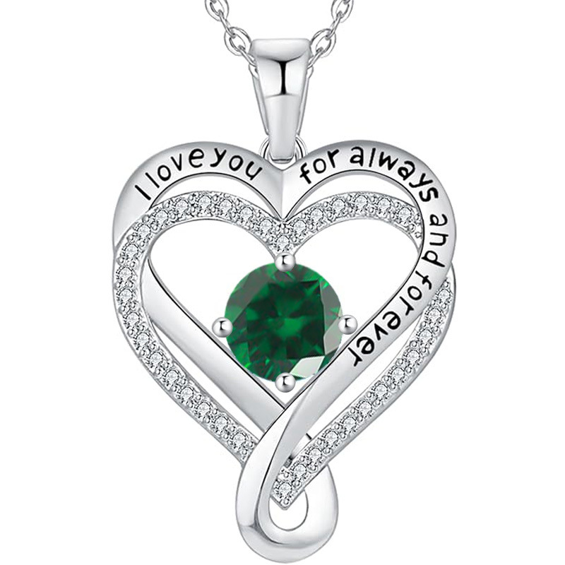 12 Months Birthstone Eternal Heart  -【Necklace】| 925 silver