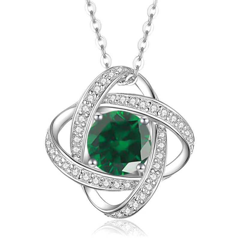 12 Months Birthstone Eternal Heart Four-Leaf Clover -【Necklace】| 925 silver