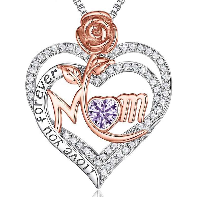 12 Months Birthstone Rose Flower【necklace】| 925 silver