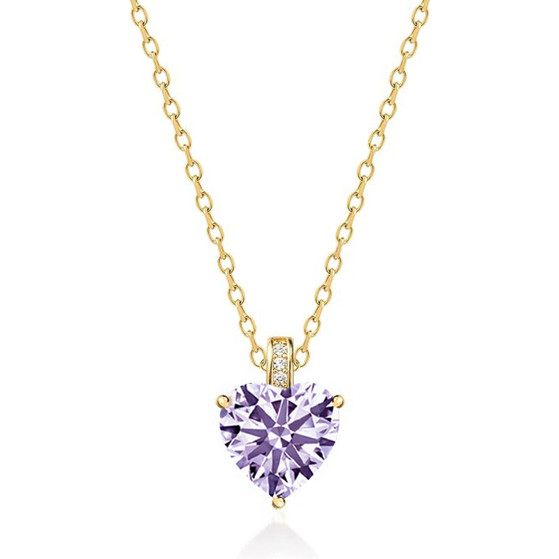12 Months Birthstone Heart -【Necklace】| 925 silver