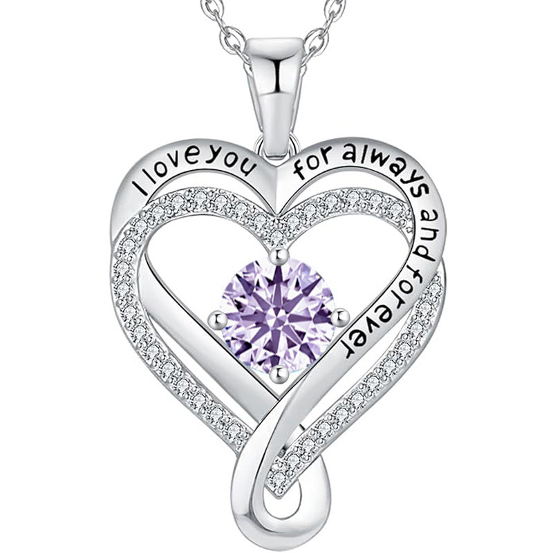 12 Months Birthstone Eternal Heart  -【Necklace】| 925 silver