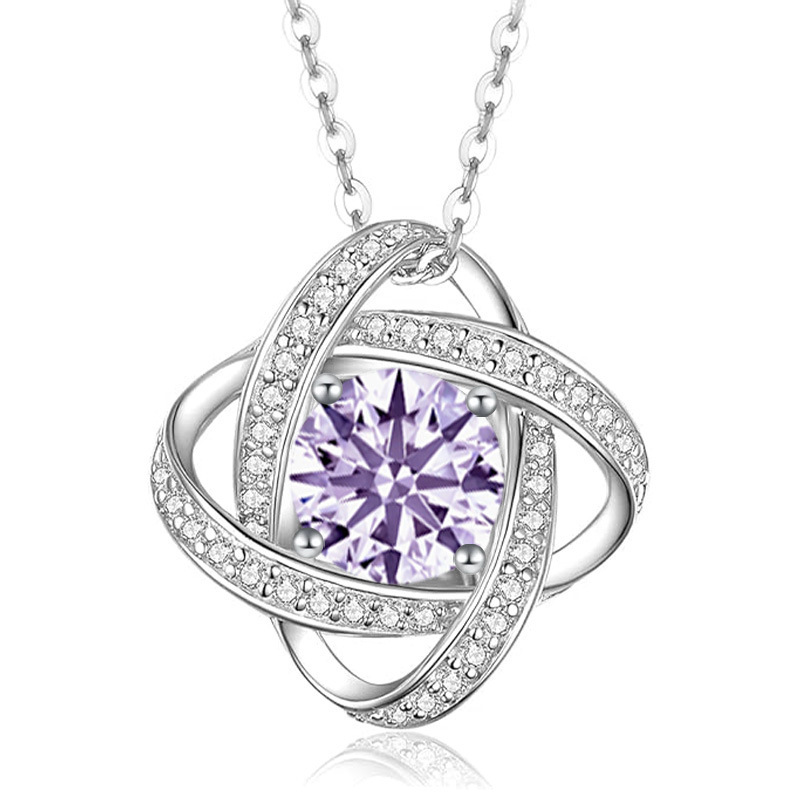 12 Months Birthstone Eternal Heart Four-Leaf Clover -【Necklace】| 925 silver