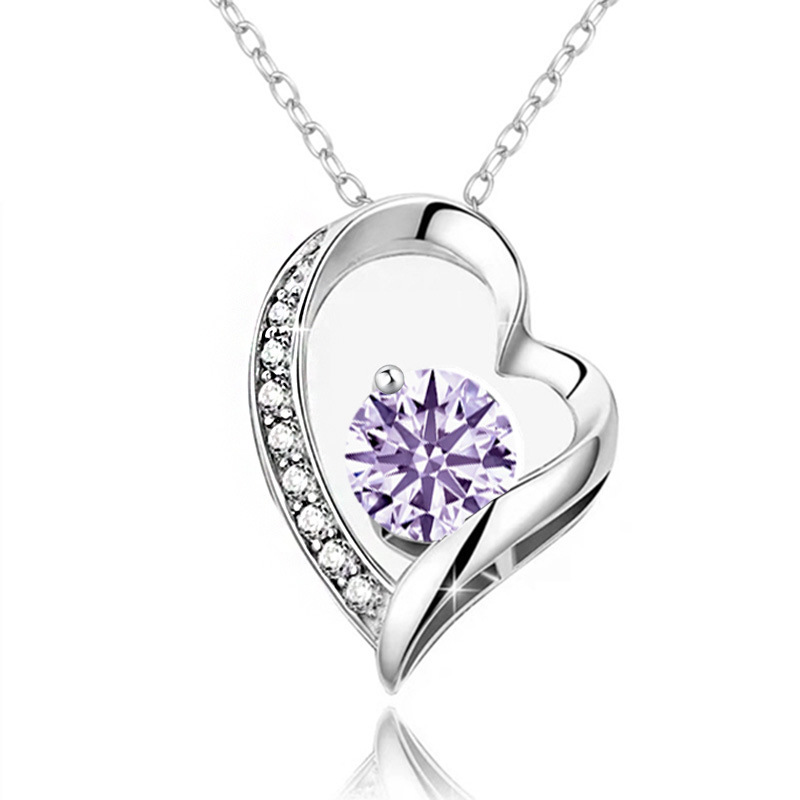 12 Months Birthstone Heart -【Necklace】| 925 silver