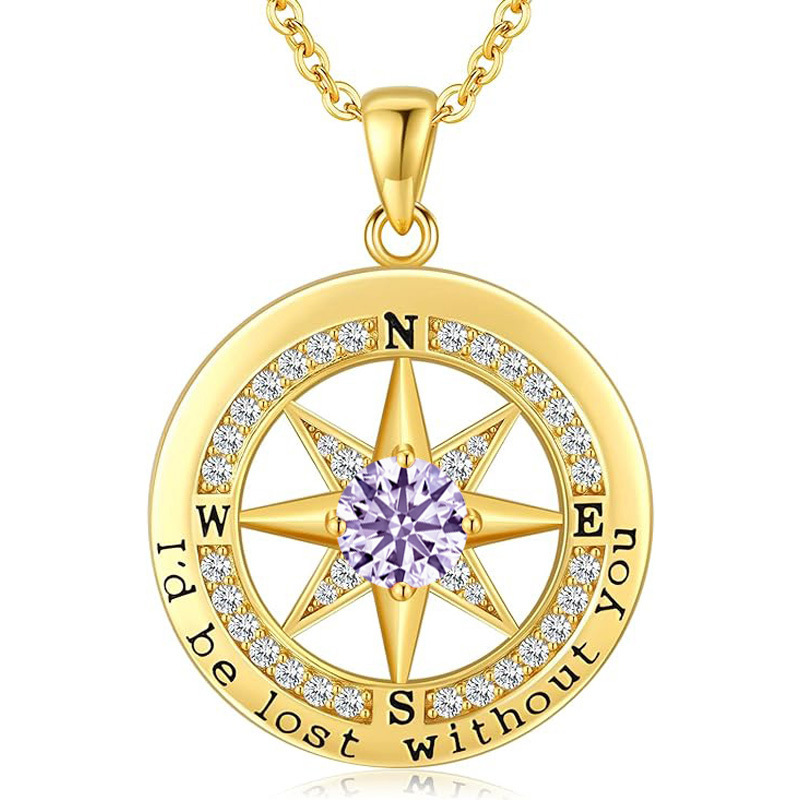 12 Months Birthstone Compass  -【Necklace】| 925 silver