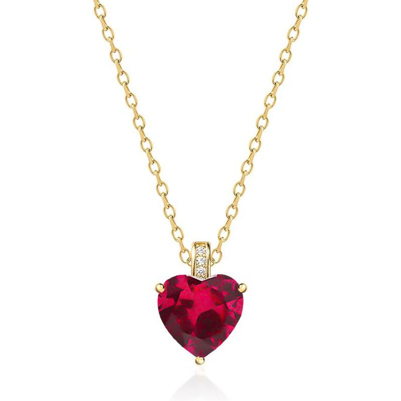 12 Months Birthstone Heart -【Necklace】| 925 silver