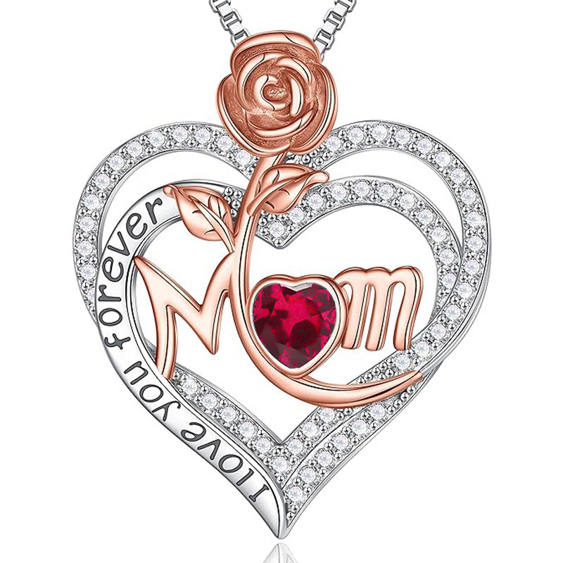 12 Months Birthstone Rose Flower【necklace】| 925 silver