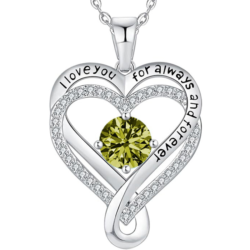 12 Months Birthstone Eternal Heart  -【Necklace】| 925 silver