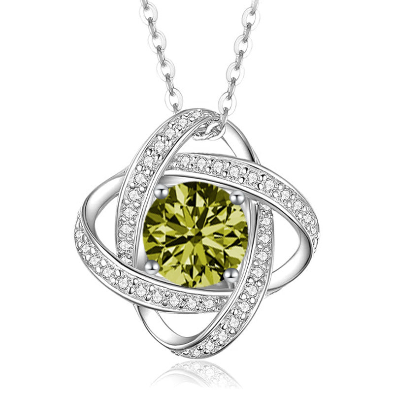 12 Months Birthstone Eternal Heart Four-Leaf Clover -【Necklace】| 925 silver