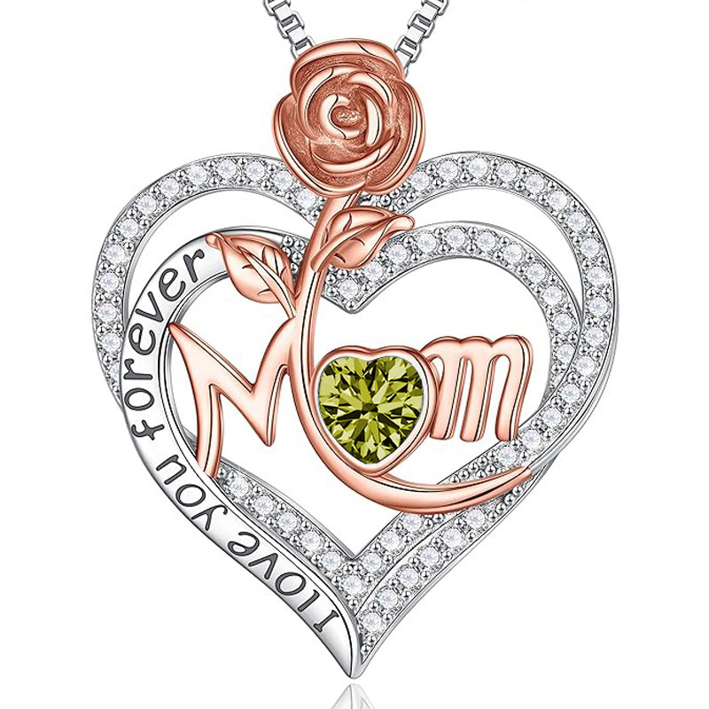12 Months Birthstone Rose Flower【necklace】| 925 silver