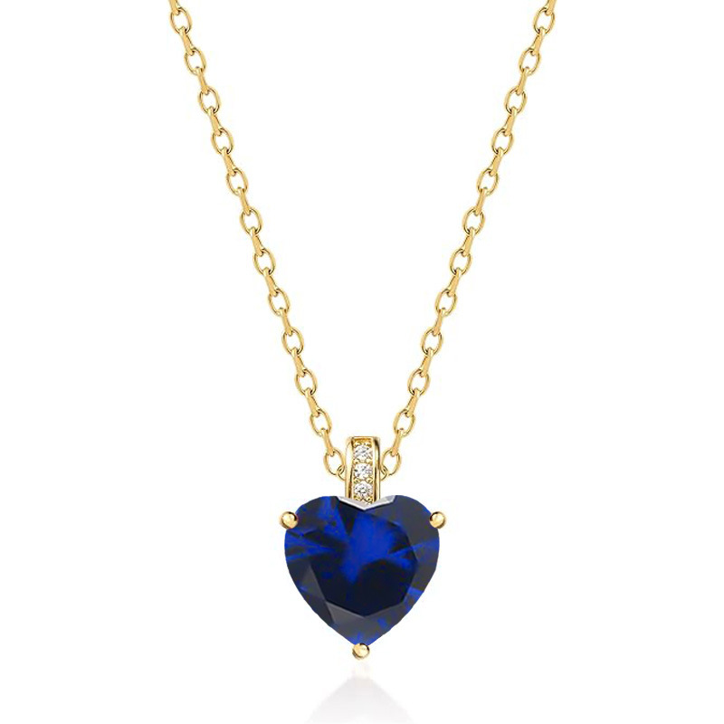12 Months Birthstone Heart -【Necklace】| 925 silver