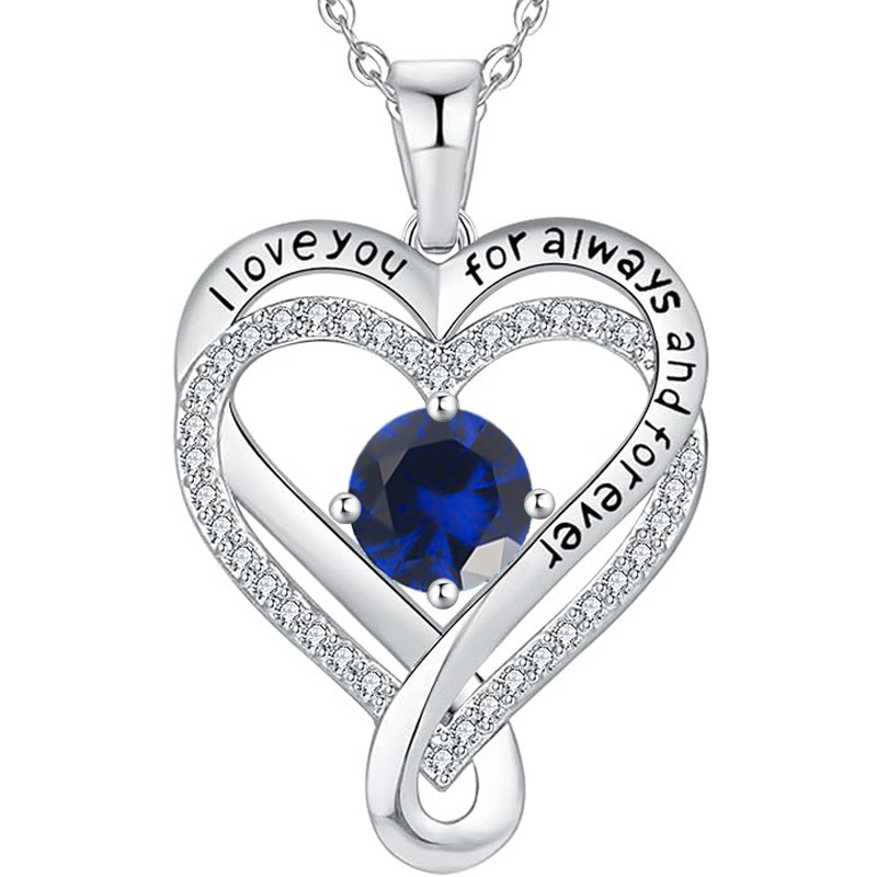 12 Months Birthstone Eternal Heart  -【Necklace】| 925 silver