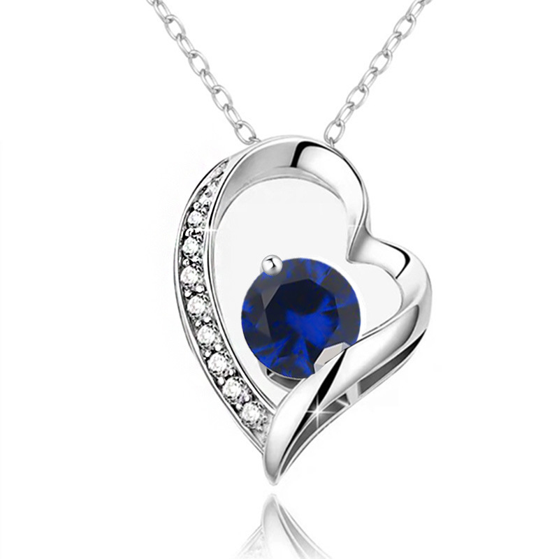 12 Months Birthstone Heart -【Necklace】| 925 silver