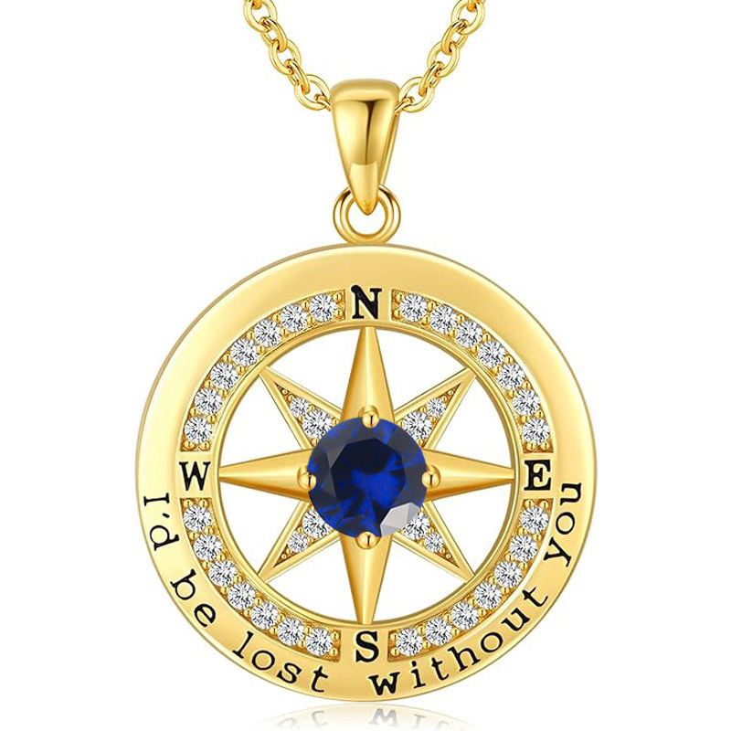 12 Months Birthstone Compass  -【Necklace】| 925 silver