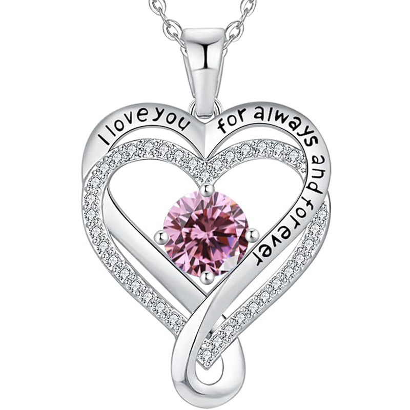 12 Months Birthstone Eternal Heart  -【Necklace】| 925 silver