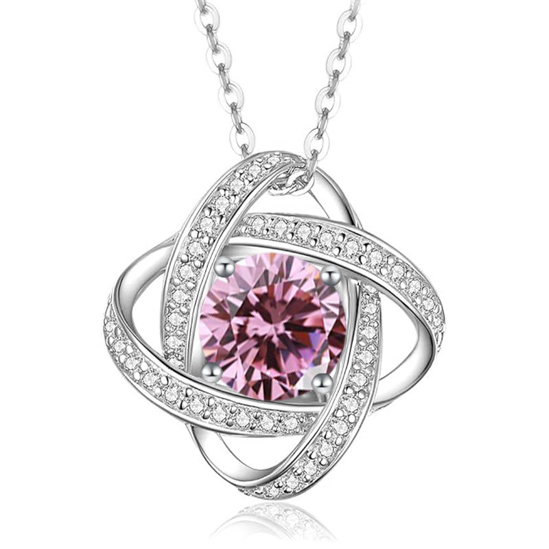 12 Months Birthstone Eternal Heart Four-Leaf Clover -【Necklace】| 925 silver