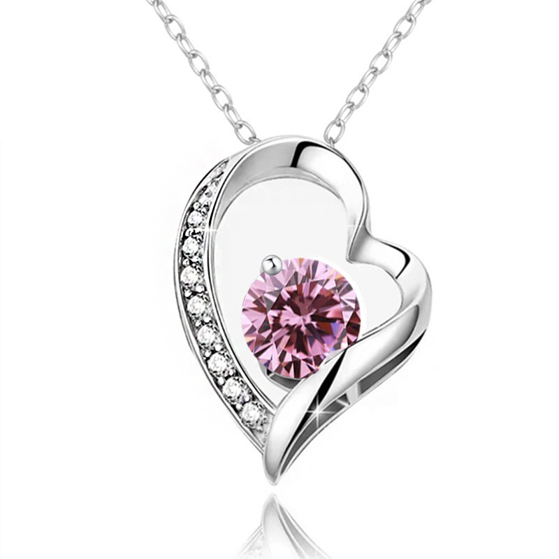 12 Months Birthstone Heart -【Necklace】| 925 silver