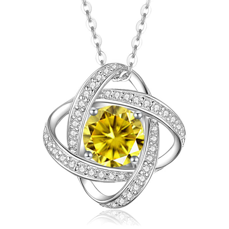 12 Months Birthstone Eternal Heart Four-Leaf Clover -【Necklace】| 925 silver