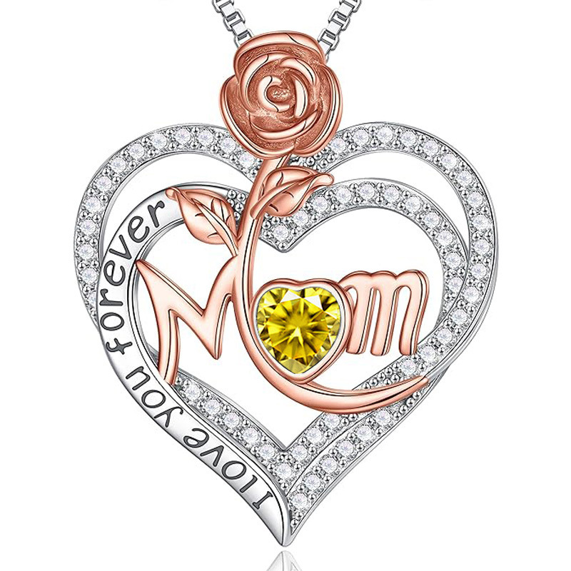 12 Months Birthstone Rose Flower【necklace】| 925 silver
