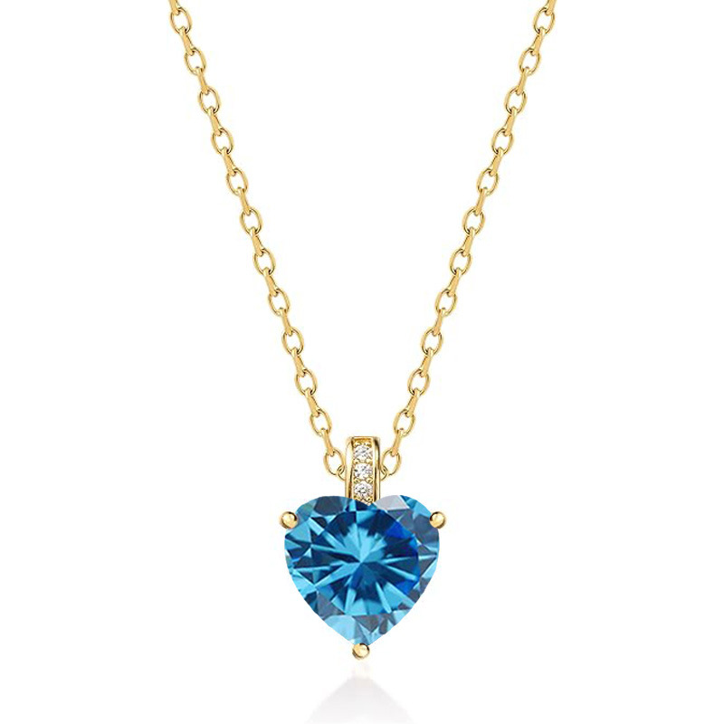 12 Months Birthstone Heart -【Necklace】| 925 silver