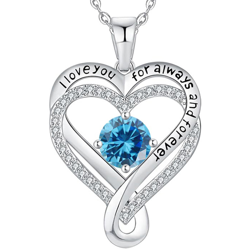 12 Months Birthstone Eternal Heart  -【Necklace】| 925 silver