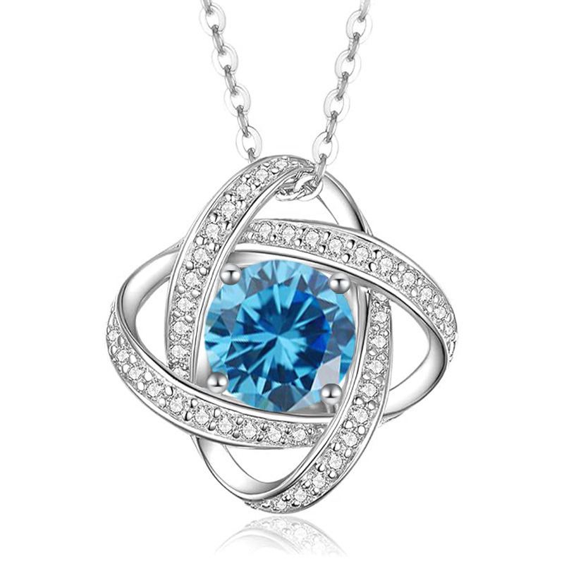 12 Months Birthstone Eternal Heart Four-Leaf Clover -【Necklace】| 925 silver