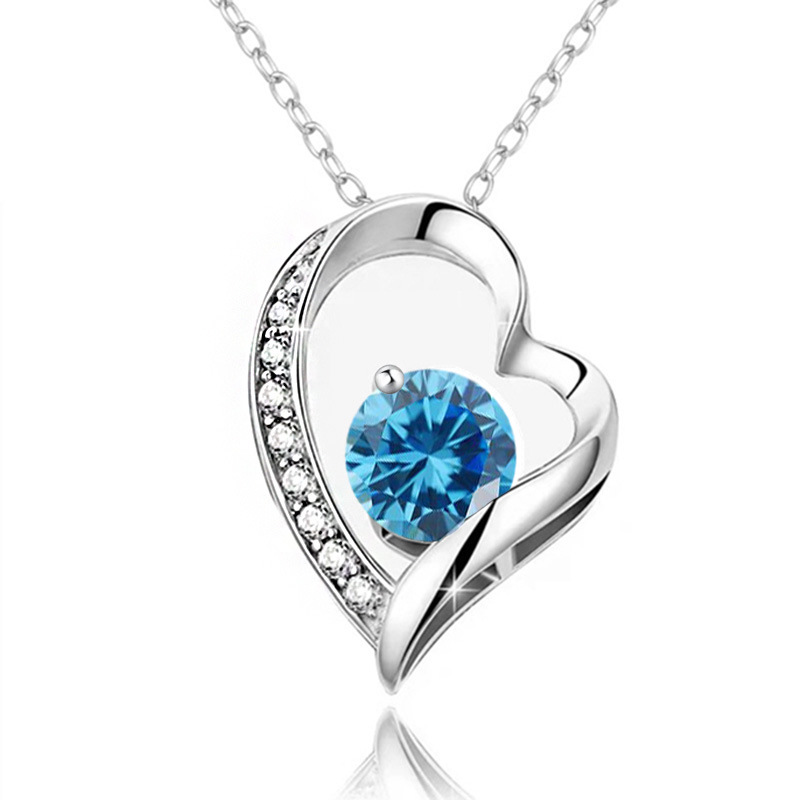 12 Months Birthstone Heart -【Necklace】| 925 silver
