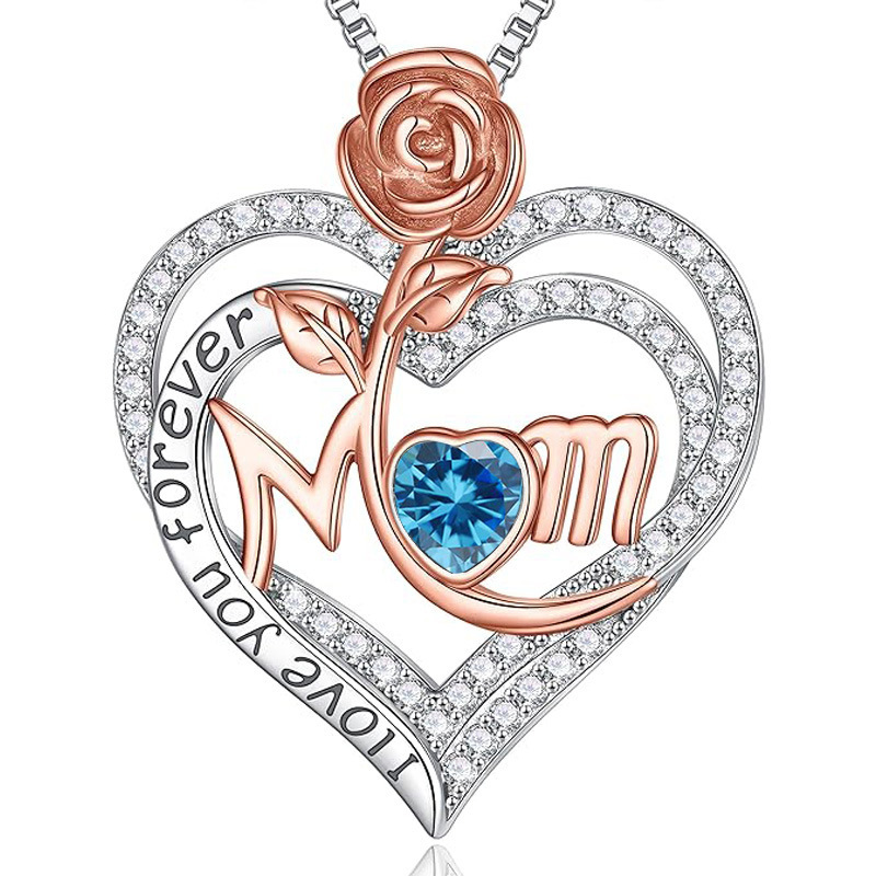 12 Months Birthstone Rose Flower【necklace】| 925 silver