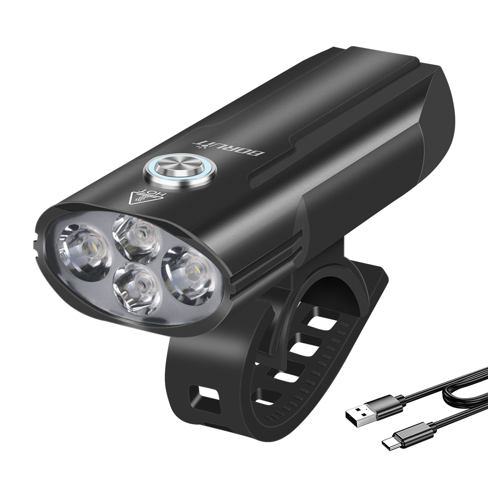 BORUiT LD14 Super Bright Two-Lamp Bicycle Light Aluminum Alloy High and Low Beam Switch
