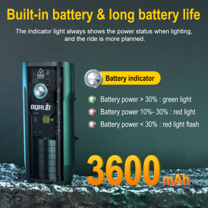 LD12 two-light bicycle light, aluminum alloy, high and low beam switch, IP67 waterproof, Type-C charging, 100 meters illumination distance