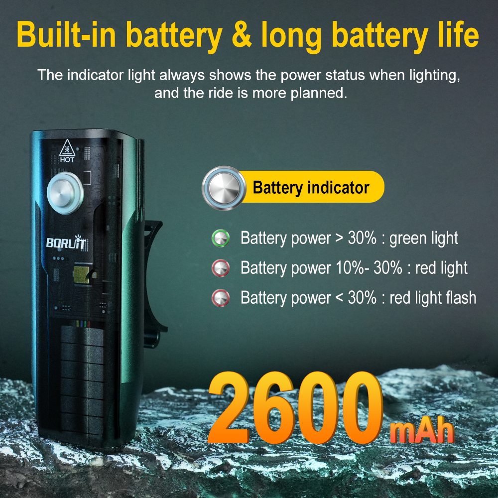 BORUiT LD14 Super Bright Two-Lamp Bicycle Light Aluminum Alloy High and Low Beam Switch