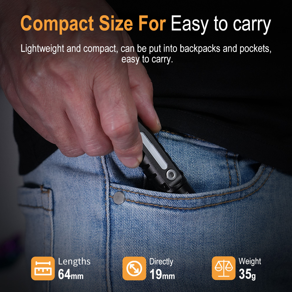 RJ28 Mini LED Flashlight with Multicolor Side Light, 410LM Brightness IP66 Waterproof